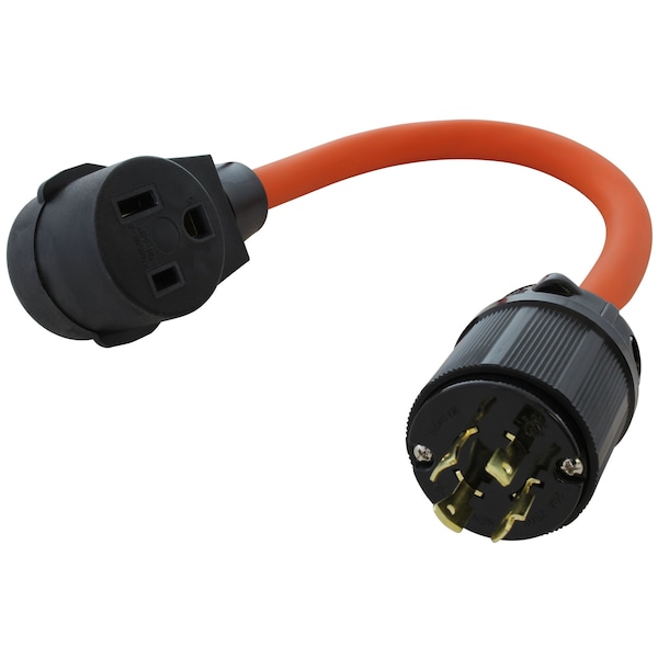 Ac Works Plug Adapter, STW, 6-50R, L15-20P, 6-50P, L15-20P, 1.5 ft., Orange WDL1520650-018 - main